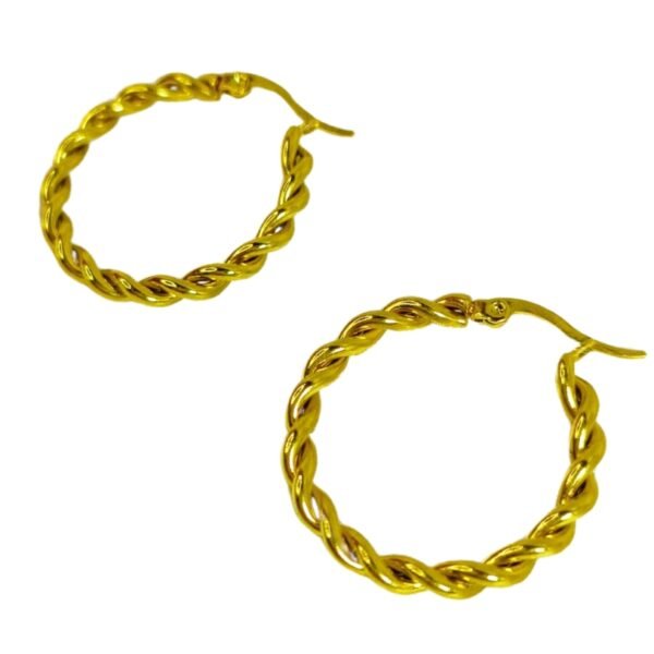 Gold hoop earrings with a sleek and timeless design from Devasurendra Gems & Jewellers - dgandj.com.